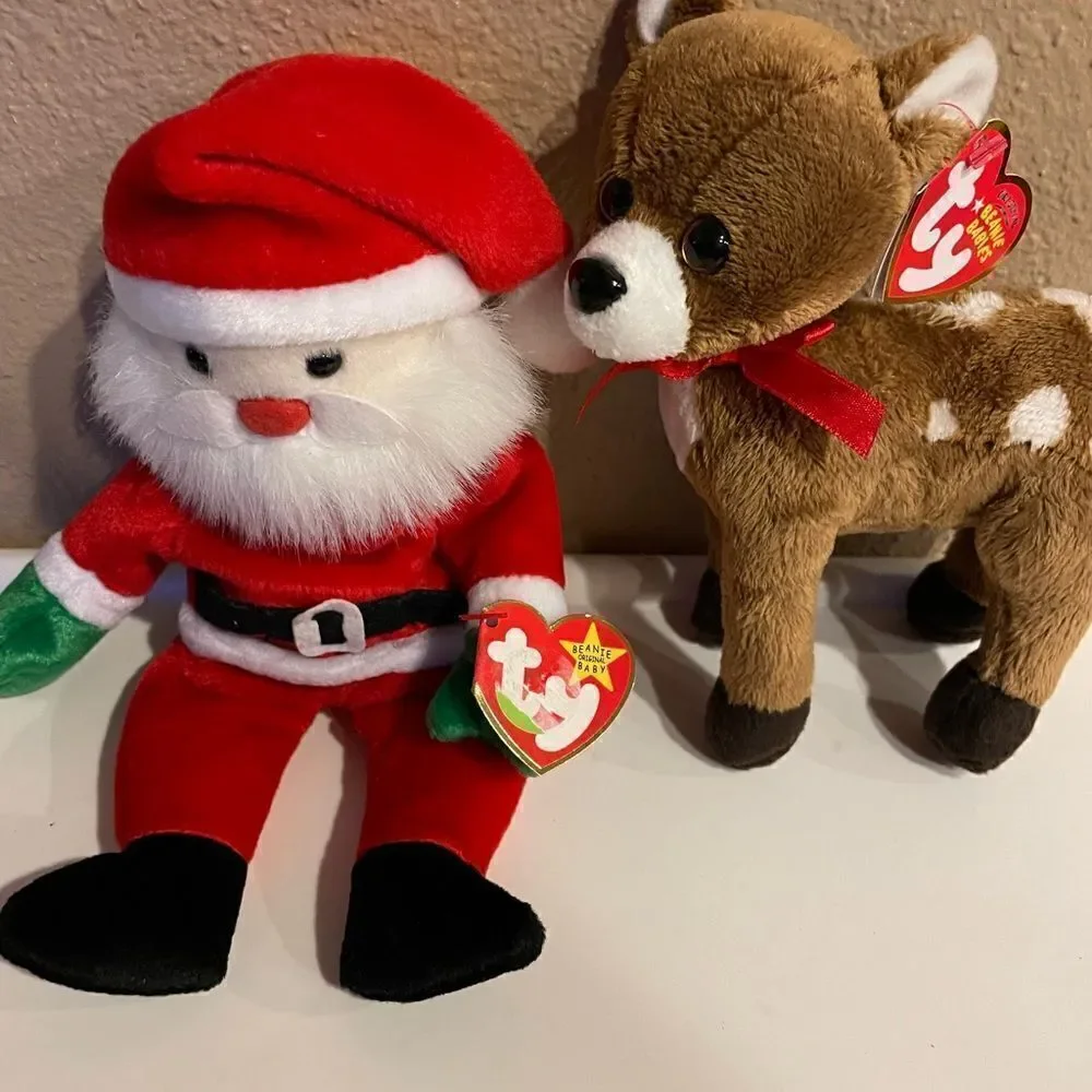 TY Santa and TY Chester The Reindeer